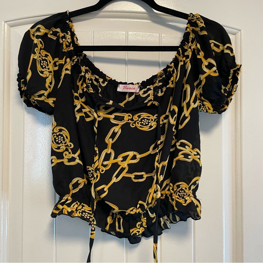 Chain Crop Blouse